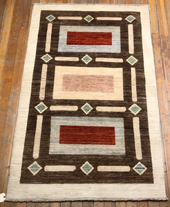 Arts & Crafts, Hand-knotted, Natural Dyes, Hand-spun Wool, 6.5×4