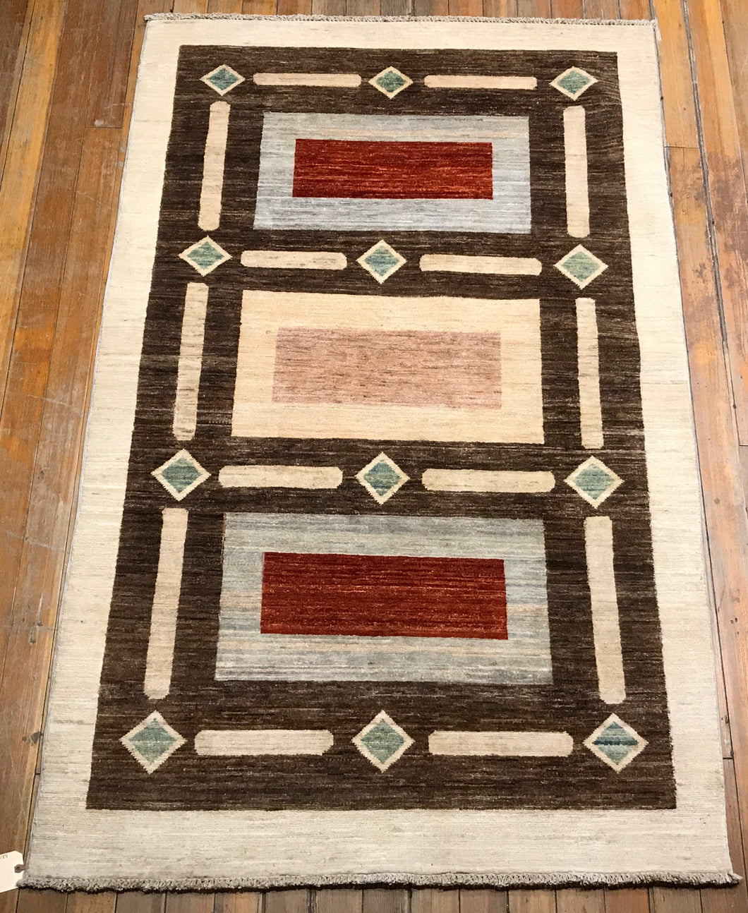 Arts & Crafts, Hand-knotted, Natural Dyes, Hand-spun Wool, 6.5×4