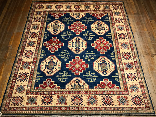 Kuba, Hand-knotted, Natural Dyes, Hand-spun Wool, 7.10×9.6