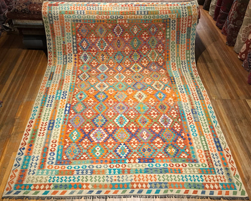 Kalim Natural Dye / Hand Spun Wool Rug. 10’ X 13’.2”