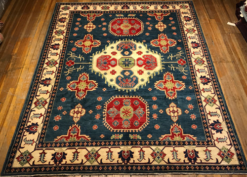 Kuba Rug With Indgo Blue Natural Dyes. 10’.1” x 8’.3”