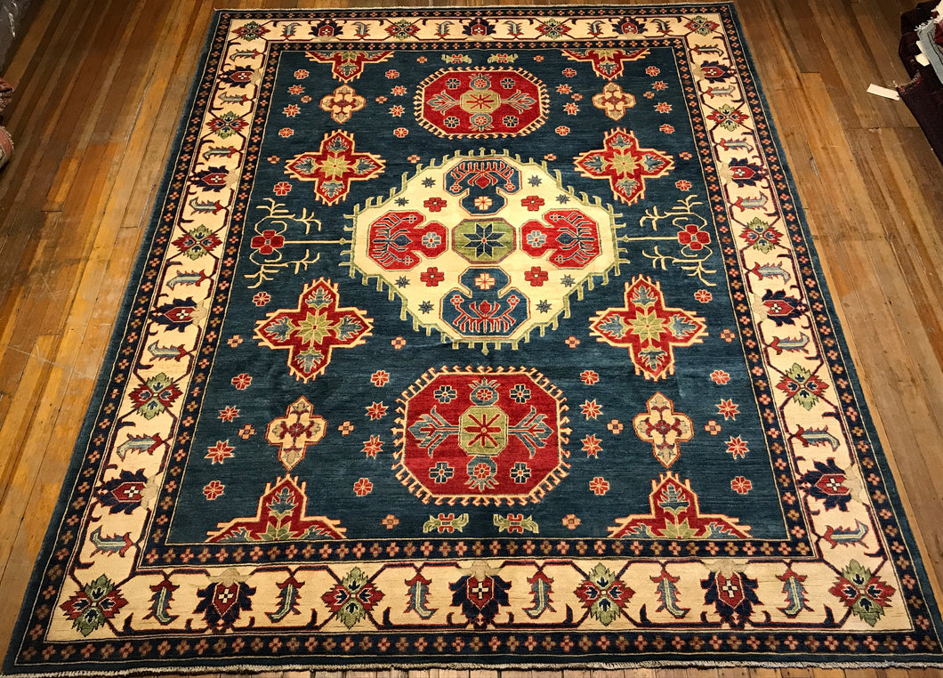 Kuba Rug With Indgo Blue Natural Dyes. 10’.1” x 8’.3”