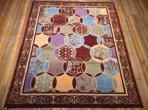 Art Deco Hand Knotted Wool Rug. 9′.9″ x 7′.9″