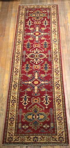 Kazak Natural Dyes / Hand Spun Fine Wool Rug. 9′.10″ x 2′.10″