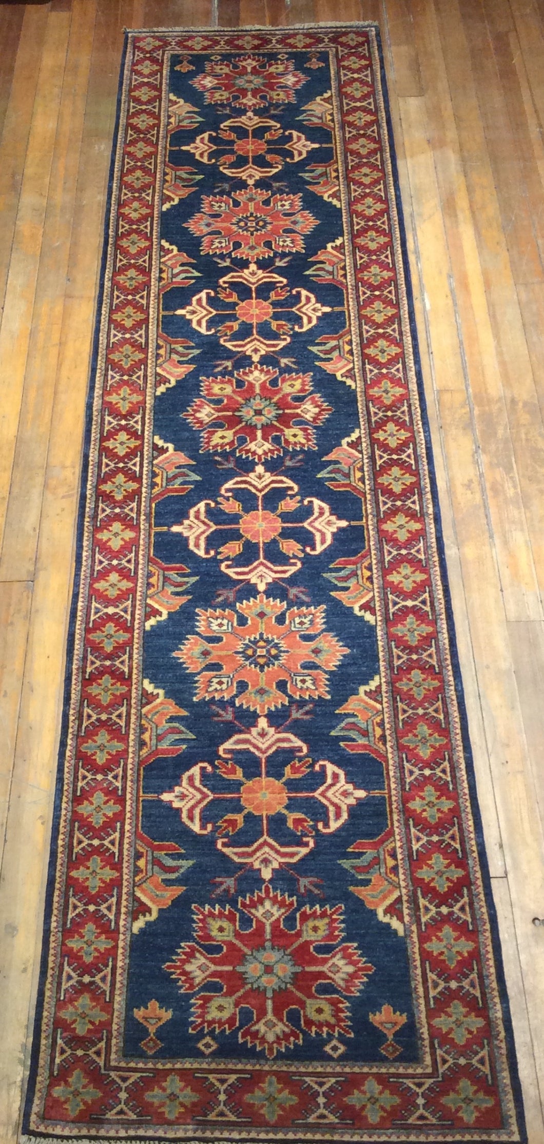 Karabagh Natural Dye / Hand Spun Fine Wool Rug. 11′.11″ x 2′.10″
