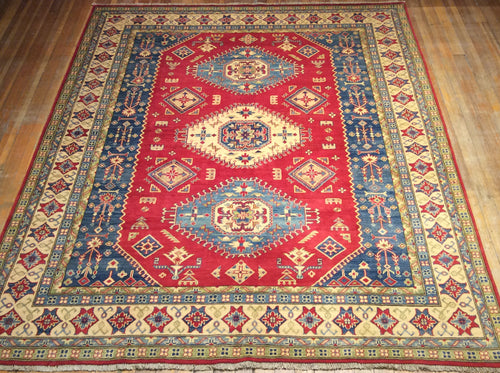 Kafkazi Natural Dyes / Hand Spun Fine Wool Rug 9′.8″ x 7′.10″