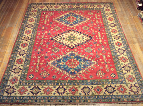 Kazak Natural Dyes / Hand Spun Fine Wool Rug 10′.5″ x 8′