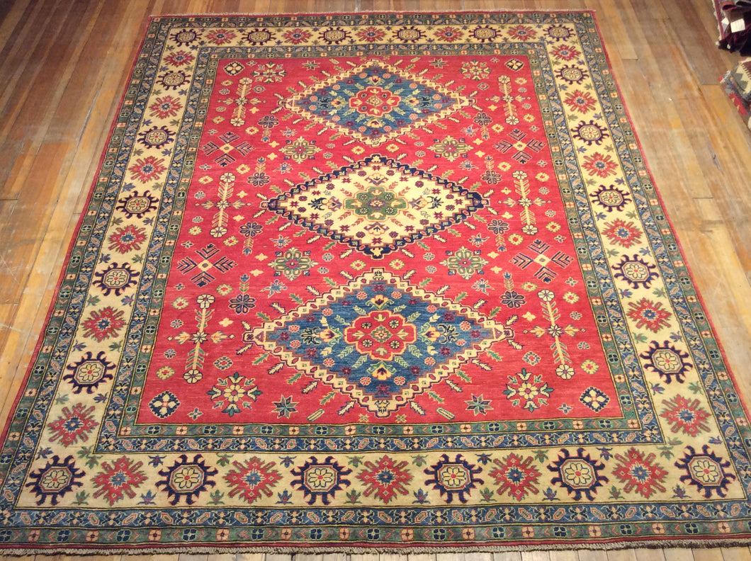 Kazak Natural Dyes / Hand Spun Fine Wool Rug 10′.5″ x 8′