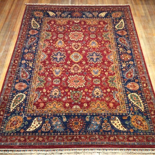 Fine Mughal Natural Dye / Hand Spun Wool Rug  9'.7