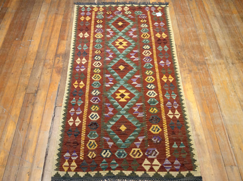 Flat Weave Vegetable Dye Kalim Rug 6′ x 3′.2″