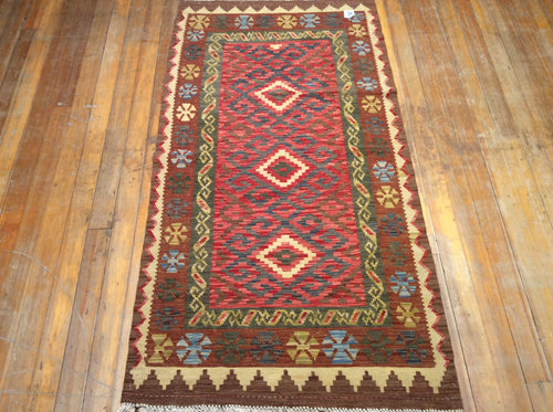 Flat Weave Vegetable Dye Kalim Rug 6′.4″ x 3′.3″