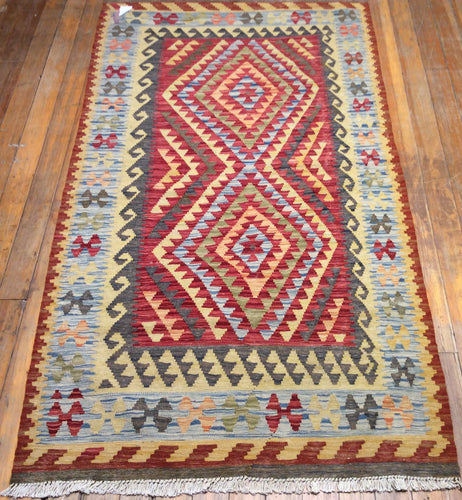 Flat Weave Vegetable Dye Kalim Rug 6′.5″ x 3′.6″
