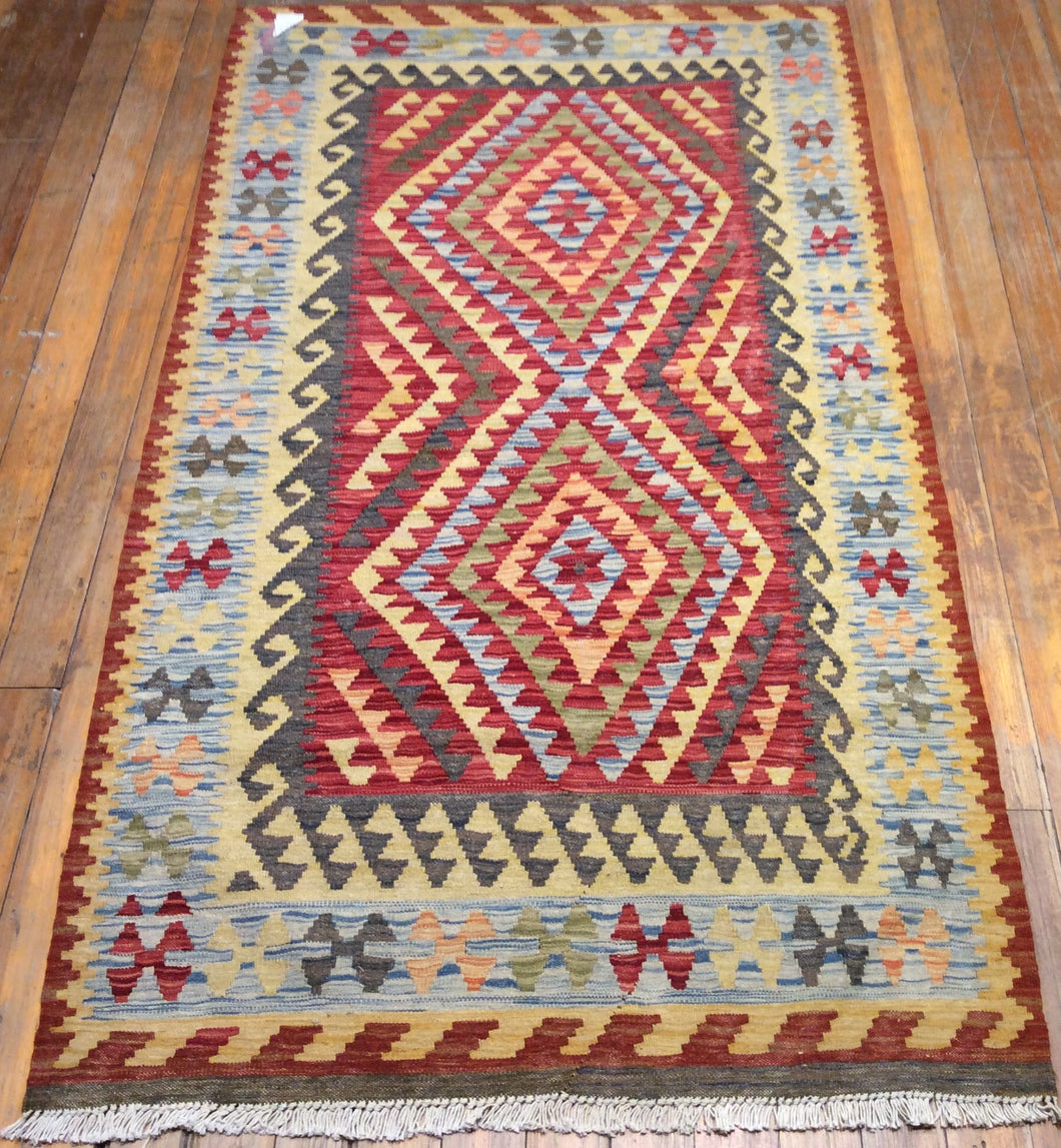 Flat Weave Vegetable Dye Kalim Rug 6′.5″ x 3′.6″