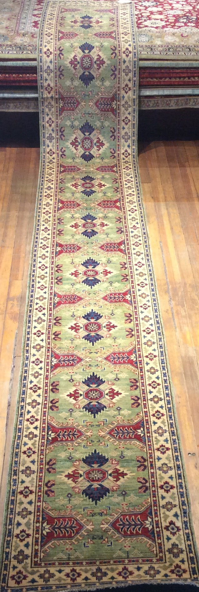 Karabagh Natural Dye / Hand Spun Fine Wool Rug. 19′.10″ x 2′.8″