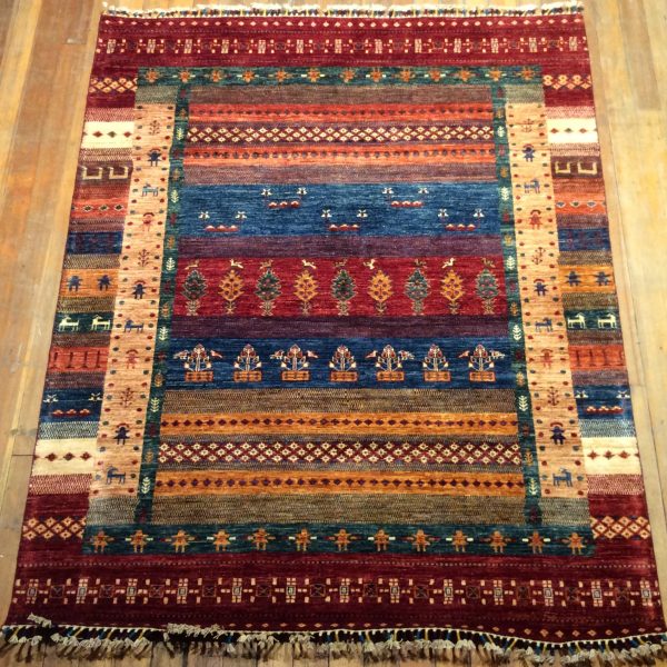Arts and Crafts Natural Dye / Hand Spun Fine Wool Rug 6′.7″ x 5′.1″
