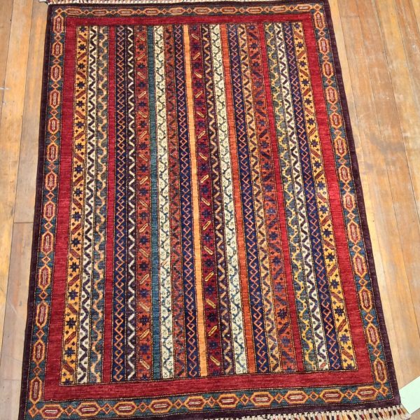 Aryana Shaal Natural Dye / Hand Spun Fine Wool Rug. 6′ x 4′