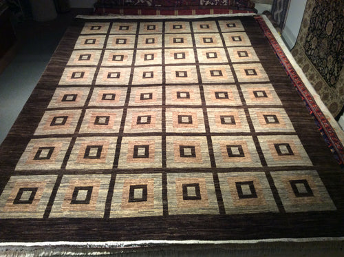 Arts and Crafts Natural Dye / Hand Spun Wool Rug 11′.3″ X 8′.3″