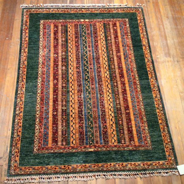 Aryana Shaal Natural Dye / Hand Spun Fine Wool Rug. 6′.7″ x 5′