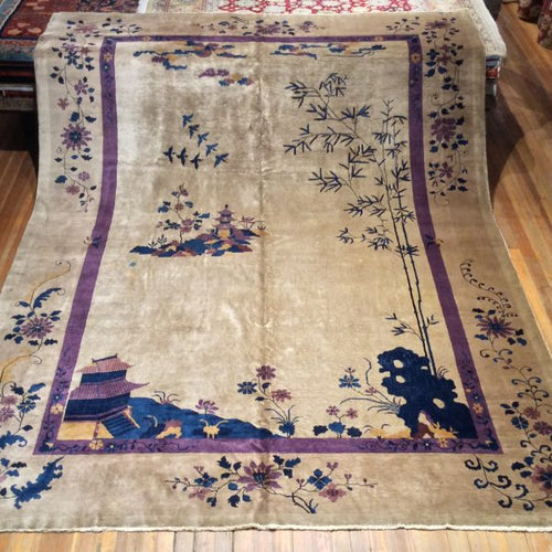 Antique Chinese Art Deco Rug. 13′.6″ x 10′